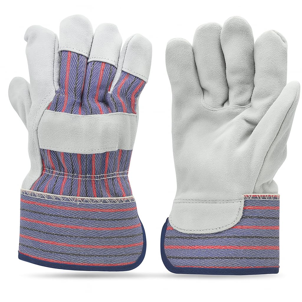 G & F Products Leather Work Gloves for Construction, Gardening and General Work