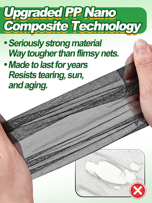 10x33ft Strong PP Nanocomposite Mosquito Net Garden Netting, Black