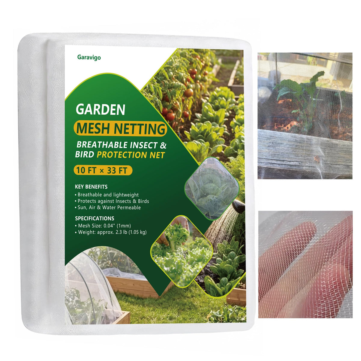 Durable Garden Fine Mesh Netting, 10x33ft Insect Netting for Plant