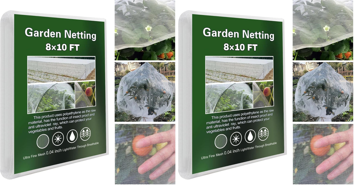Garden Netting Ultra Fine 8x10ft, Insect Net Bug Mesh for Garden Plants