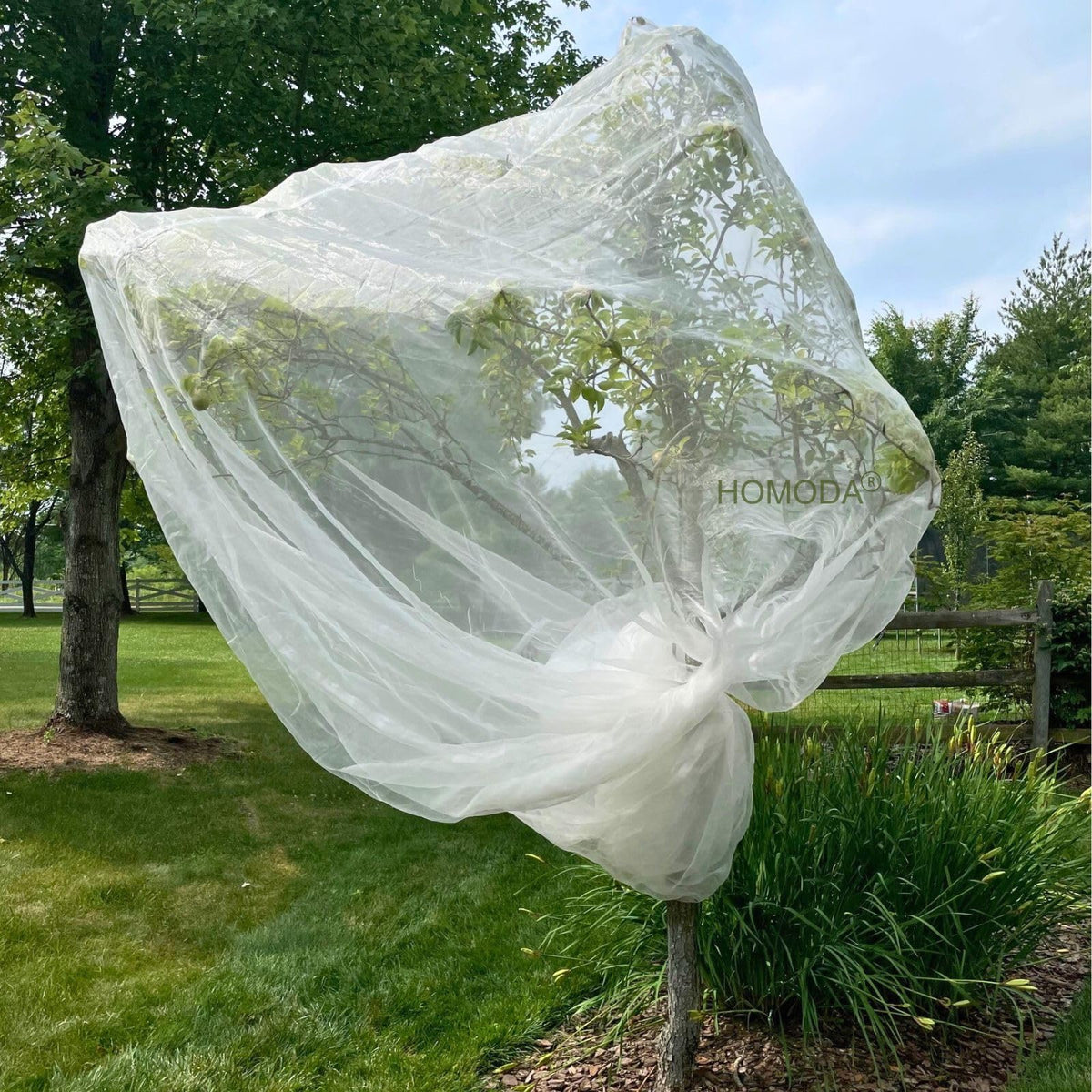 15ft x 15ft Fruit Tree Netting Cover with Zipper & Drawstring, Insect Bird Barrier Netting for Garden Protection, Ultra Fine Mesh Garden Netting, Extra Large