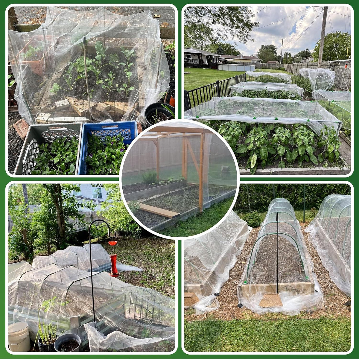 SWANGSA Garden Netting 10 X 50 FT 3Pack, Ultra Fine Garden Mesh Plant Netting for Garden Protection Row Cover Raised Bed Screen, Protecting Plants Vegetables Flowers Fruit Trees