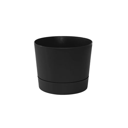 Root & Vessel Majestic Mid-Century Modern Low Profile Cylinder Pot, Matte Black, 6.5"