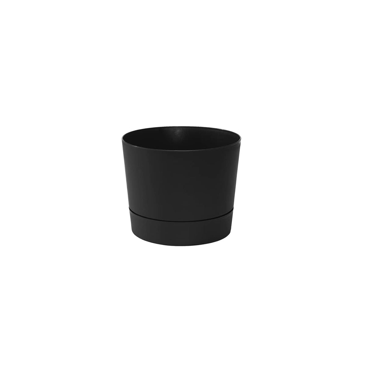 Root & Vessel Majestic Mid-Century Modern Low Profile Cylinder Pot, Matte Black, 6.5"