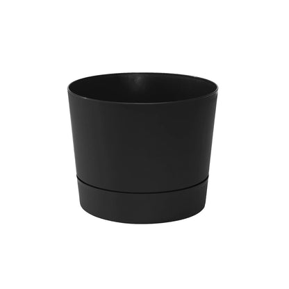 Root & Vessel Majestic Mid-Century Modern Low Profile Cylinder Pot, Matte Black, 6.5"