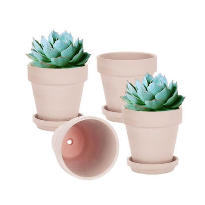 vensovo 6 Inch Terracotta & Clay Pots for Plant with Saucer, 4 Pack