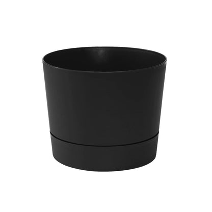 Root & Vessel Majestic Mid-Century Modern Low Profile Cylinder Pot, Matte Black, 6.5"