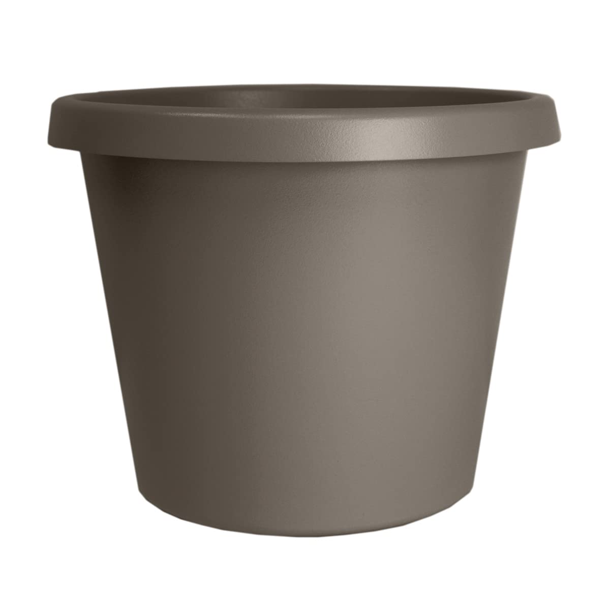 The HC Companies Prima Round Plastic Plant Pot w/Rolled Rim - Lightweight & UV Resistant Flower Pot for Herbs & More - Outdoor & Indoor Plant Pots w/Drainage (12 inch, Warm Gray, Pack of 1)