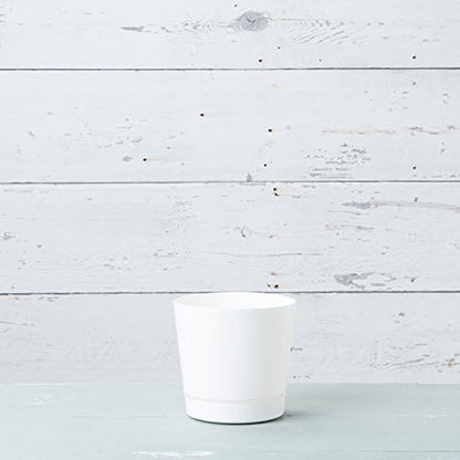 Novelty Majestic Full Depth Round Cylinder Pot, Glossy White, 8-Inch (10082)