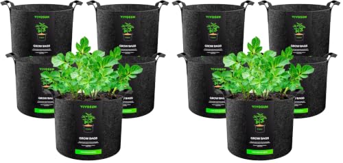 VIVOSUN 5-Pack 5 Gallon Plant Grow Bags Fabric Pots with Handles