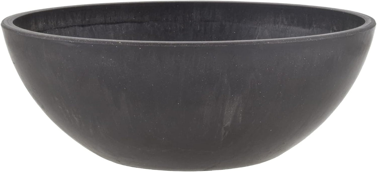 PSW Pot Collection M30TP 10-inch Plastic/Stone/Wood Composite Low Bowl Planter – No Drainage Hole (Drillable), Shallow Indoor/Outer Pot for Succulents, Bonsai, Fairy Gardens, Herbs, Taupe