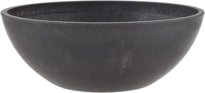 PSW Pot Collection M30TP 10-inch Plastic/Stone/Wood Composite Low Bowl Planter – No Drainage Hole (Drillable), Shallow Indoor/Outer Pot for Succulents, Bonsai, Fairy Gardens, Herbs, Taupe