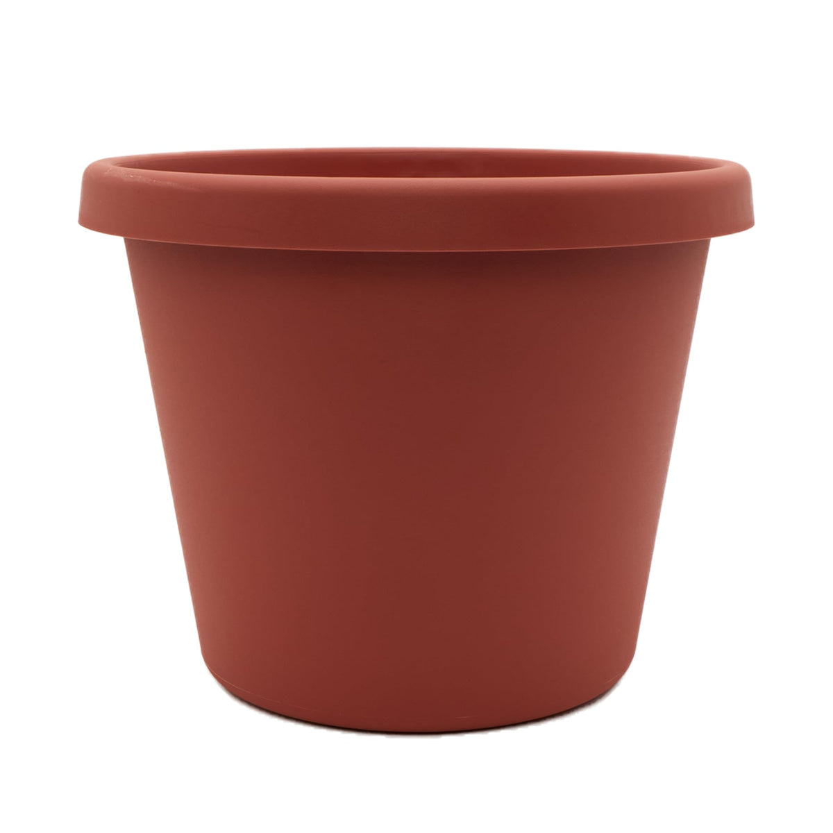 The HC Companies Prima Round Plastic Plant Pot w/Rolled Rim - Lightweight & UV Resistant Flower Pot for Herbs & More - Outdoor & Indoor Plant Pots w/Drainage (12 inch, Warm Gray, Pack of 1)