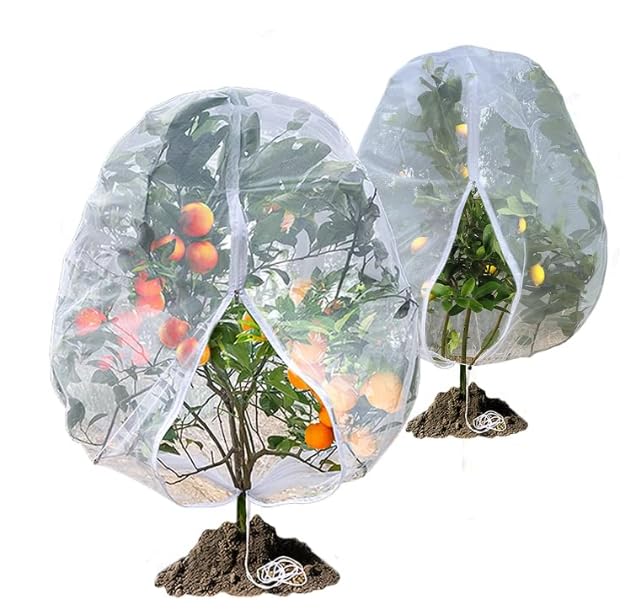 4 Pcs Drawstring Blueberry Netting for Bushes Reusable Garden Netting