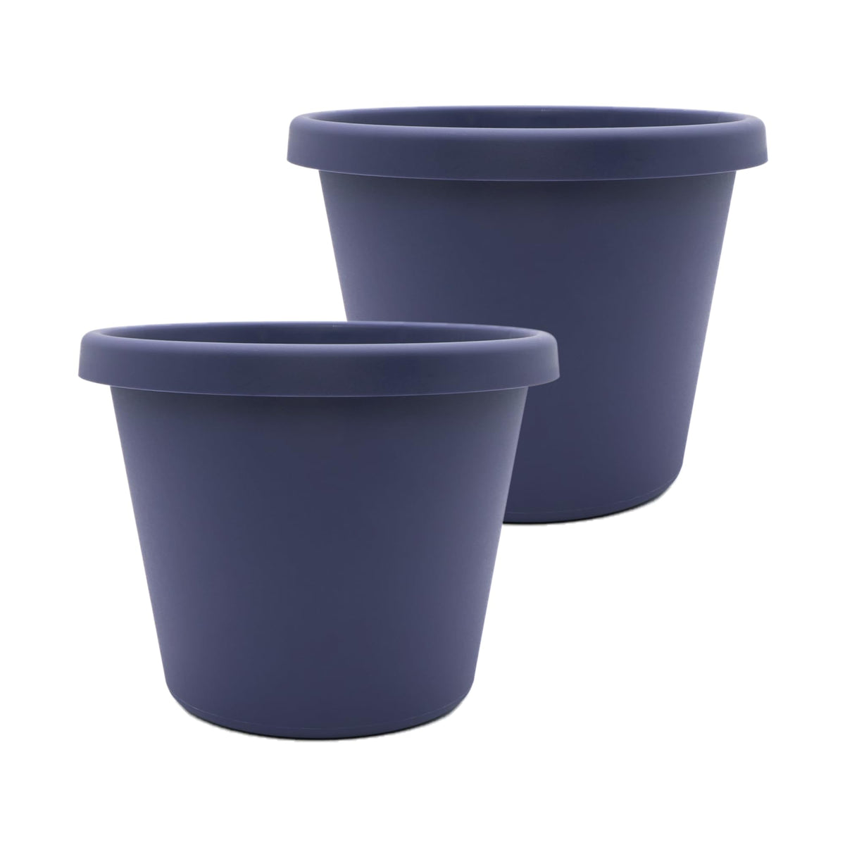 The HC Companies Prima Round Plastic Plant Pot w/Rolled Rim - Lightweight & UV Resistant Flower Pot for Herbs & More - Outdoor & Indoor Plant Pots w/Drainage (12 inch, Warm Gray, Pack of 1)