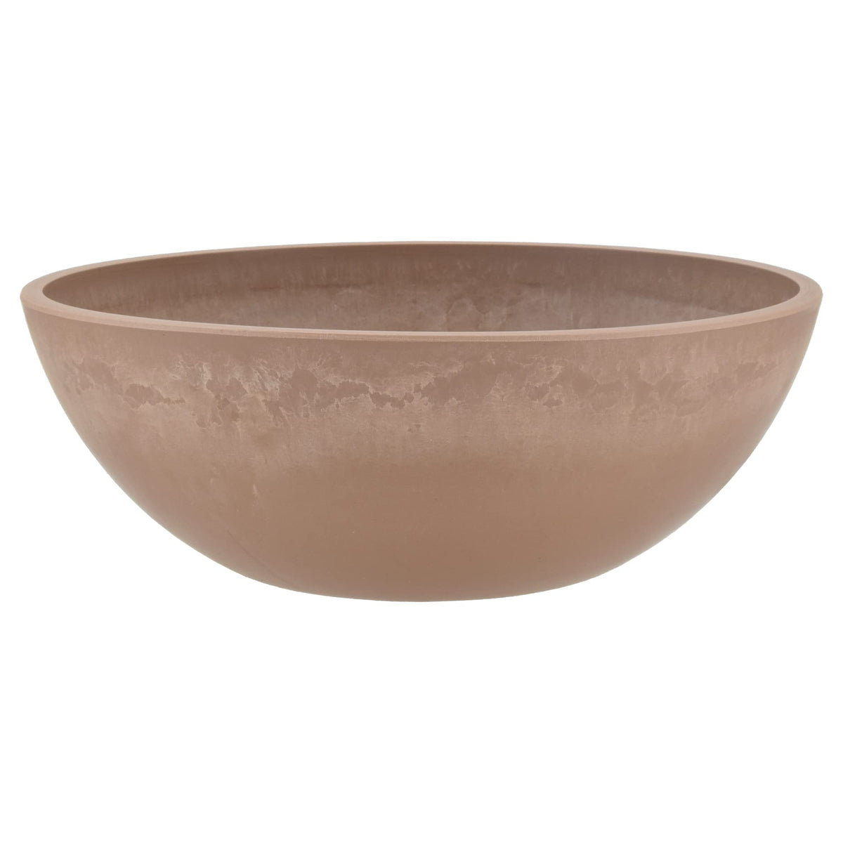 PSW Pot Collection M30TP 10-inch Plastic/Stone/Wood Composite Low Bowl Planter – No Drainage Hole (Drillable), Shallow Indoor/Outer Pot for Succulents, Bonsai, Fairy Gardens, Herbs, Taupe