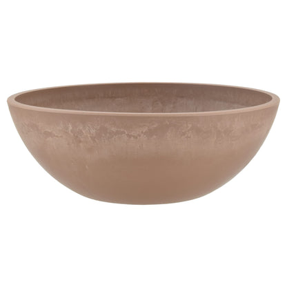 PSW Pot Collection M30TP 10-inch Plastic/Stone/Wood Composite Low Bowl Planter – No Drainage Hole (Drillable), Shallow Indoor/Outer Pot for Succulents, Bonsai, Fairy Gardens, Herbs, Taupe