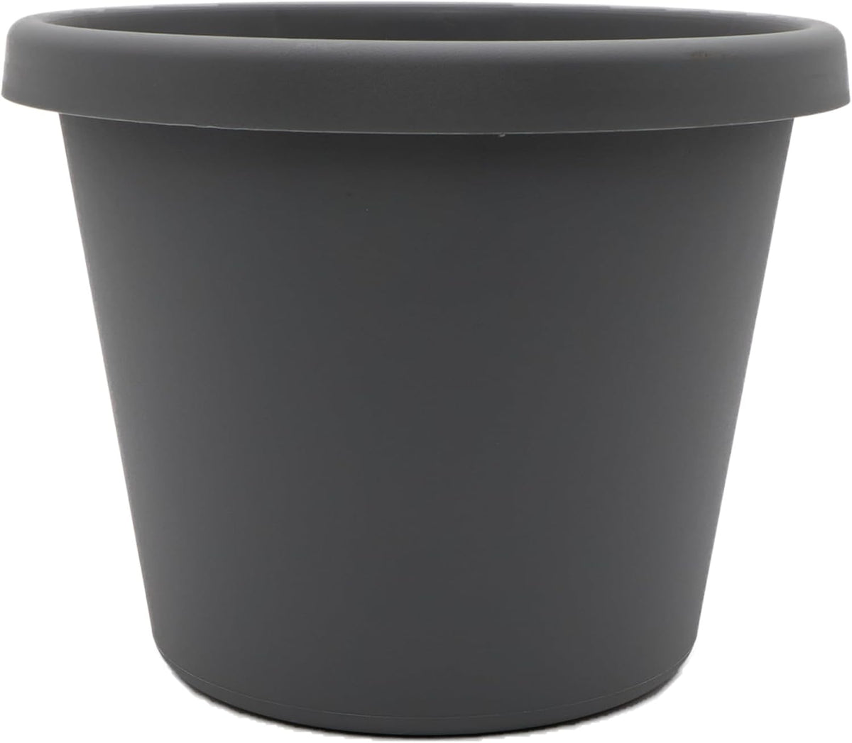 The HC Companies Prima Round Plastic Plant Pot w/Rolled Rim - Lightweight & UV Resistant Flower Pot for Herbs & More - Outdoor & Indoor Plant Pots w/Drainage (12 inch, Warm Gray, Pack of 1)
