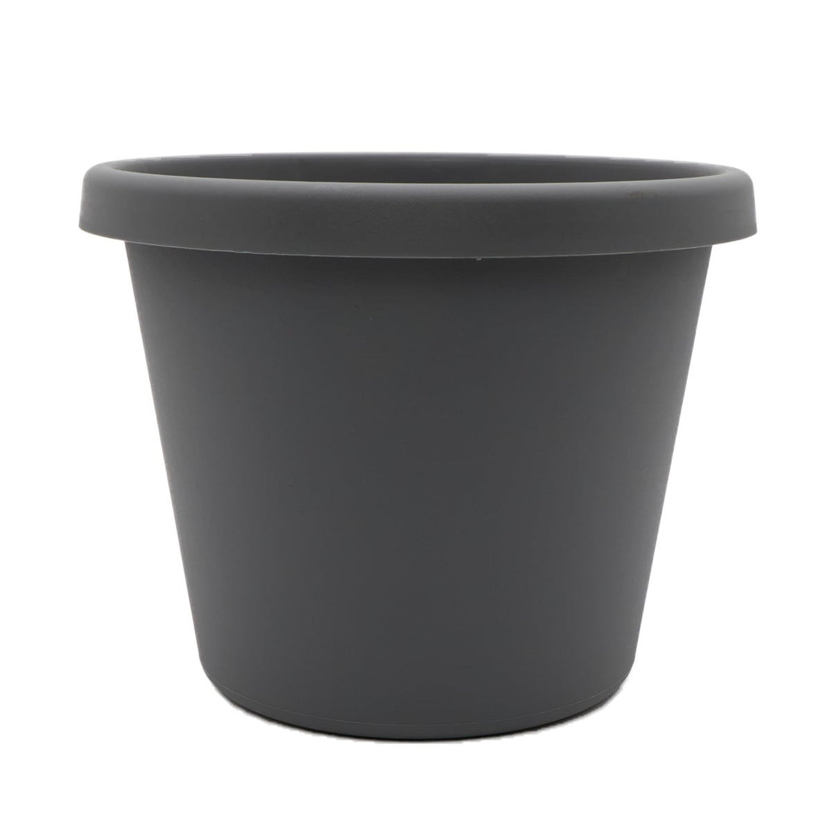 The HC Companies Prima Round Plastic Plant Pot w/Rolled Rim - Lightweight & UV Resistant Flower Pot for Herbs & More - Outdoor & Indoor Plant Pots w/Drainage (12 inch, Warm Gray, Pack of 1)