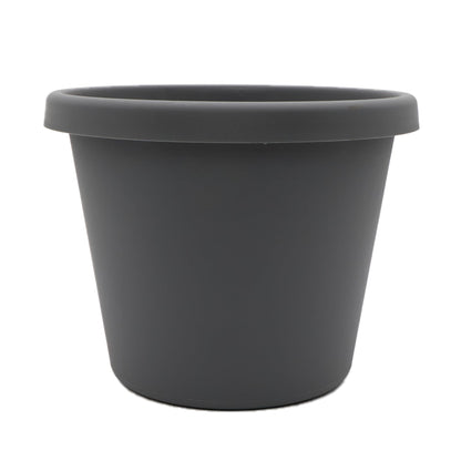 The HC Companies Prima Round Plastic Plant Pot w/Rolled Rim - Lightweight & UV Resistant Flower Pot for Herbs & More - Outdoor & Indoor Plant Pots w/Drainage (12 inch, Warm Gray, Pack of 1)