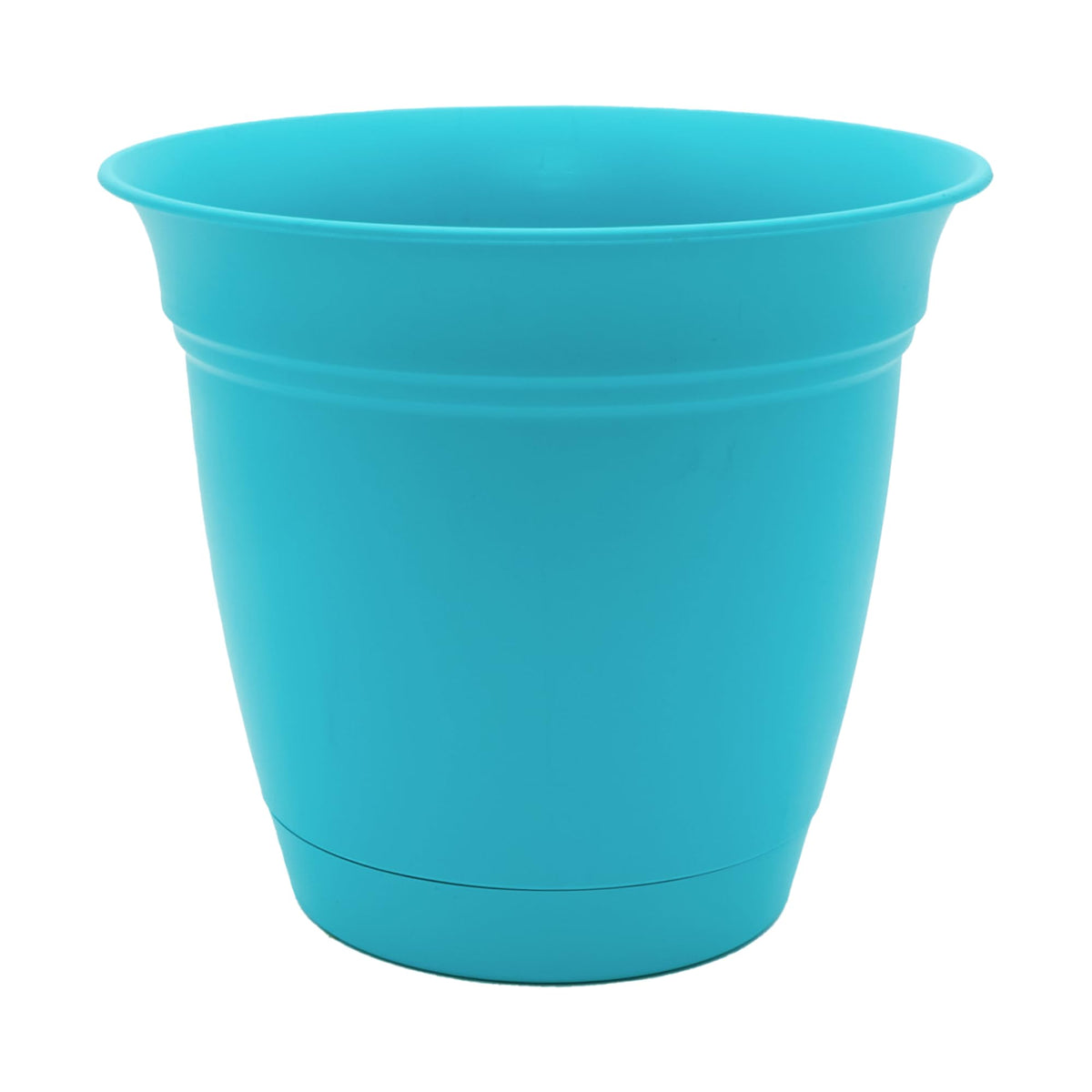 The HC Companies Eclipse Round Planter with Saucer - Outdoor & Indoor Plant Pot with Drainage Holes - Lightweight, UV-Resistant Plastic Pots for Plants, Flowers & Herbs (20" Black, Pack of 1)