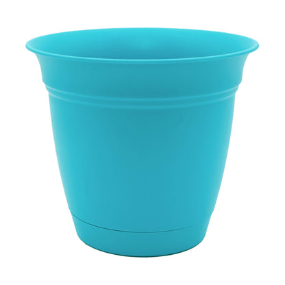 The HC Companies Eclipse Round Planter with Saucer - Outdoor & Indoor Plant Pot with Drainage Holes - Lightweight, UV-Resistant Plastic Pots for Plants, Flowers & Herbs (20" Black, Pack of 1)