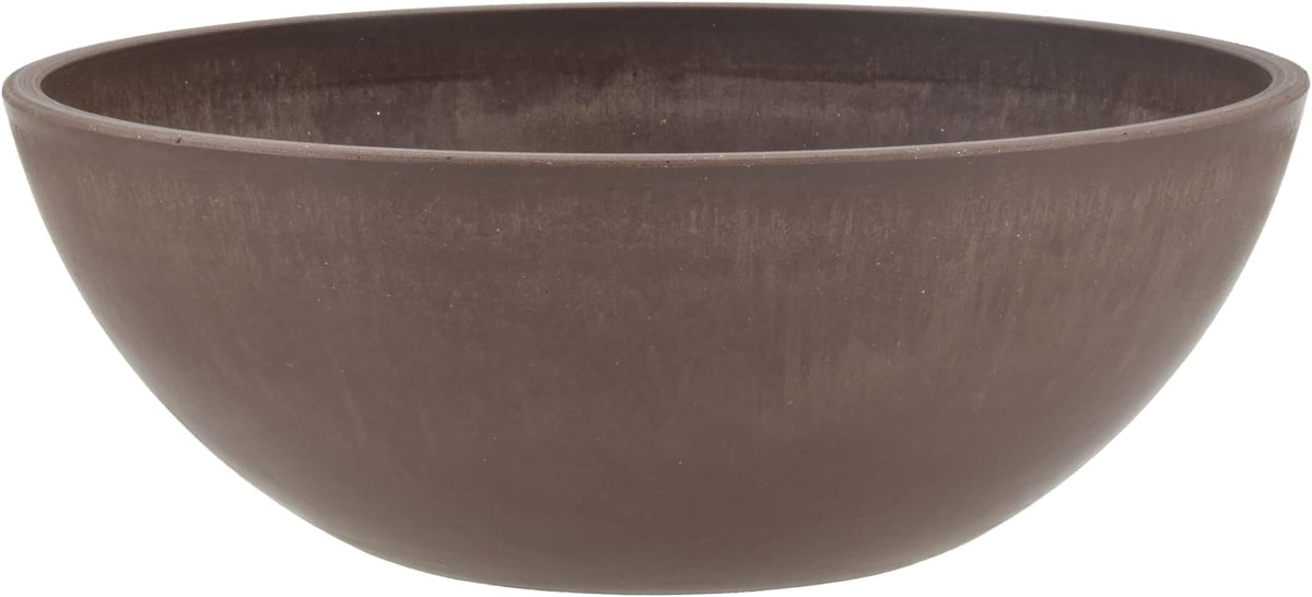 PSW Pot Collection M30TP 10-inch Plastic/Stone/Wood Composite Low Bowl Planter – No Drainage Hole (Drillable), Shallow Indoor/Outer Pot for Succulents, Bonsai, Fairy Gardens, Herbs, Taupe