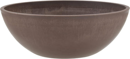 PSW Pot Collection M30TP 10-inch Plastic/Stone/Wood Composite Low Bowl Planter – No Drainage Hole (Drillable), Shallow Indoor/Outer Pot for Succulents, Bonsai, Fairy Gardens, Herbs, Taupe