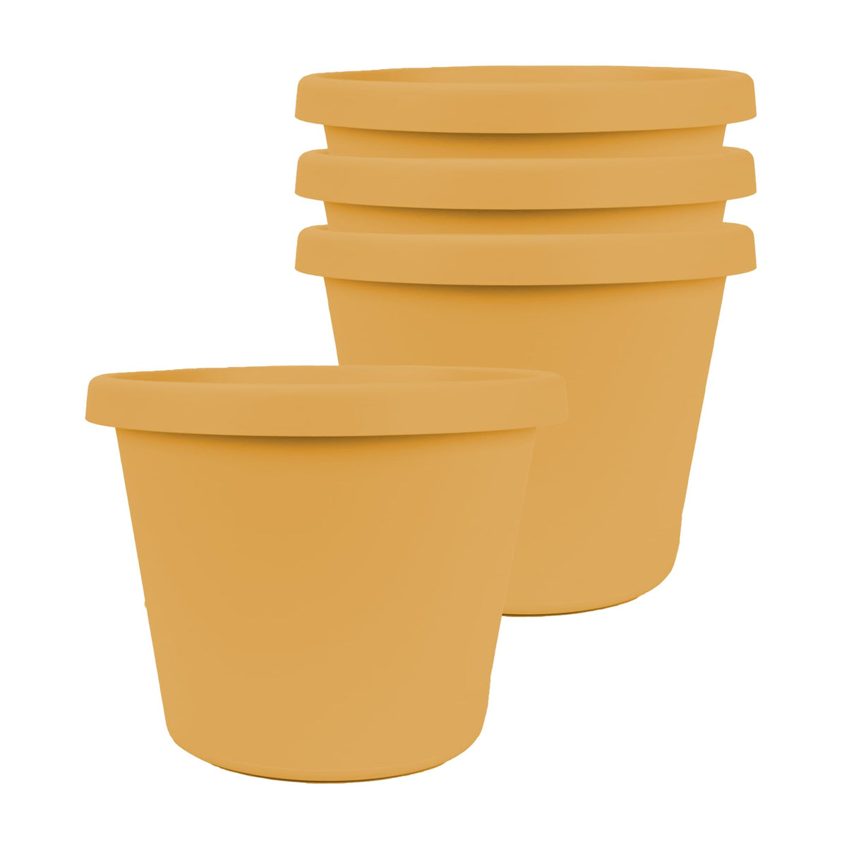 The HC Companies Prima Round Plastic Plant Pot w/Rolled Rim - Lightweight & UV Resistant Flower Pot for Herbs & More - Outdoor & Indoor Plant Pots w/Drainage (12 inch, Warm Gray, Pack of 1)