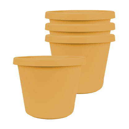 The HC Companies Prima Round Plastic Plant Pot w/Rolled Rim - Lightweight & UV Resistant Flower Pot for Herbs & More - Outdoor & Indoor Plant Pots w/Drainage (12 inch, Warm Gray, Pack of 1)