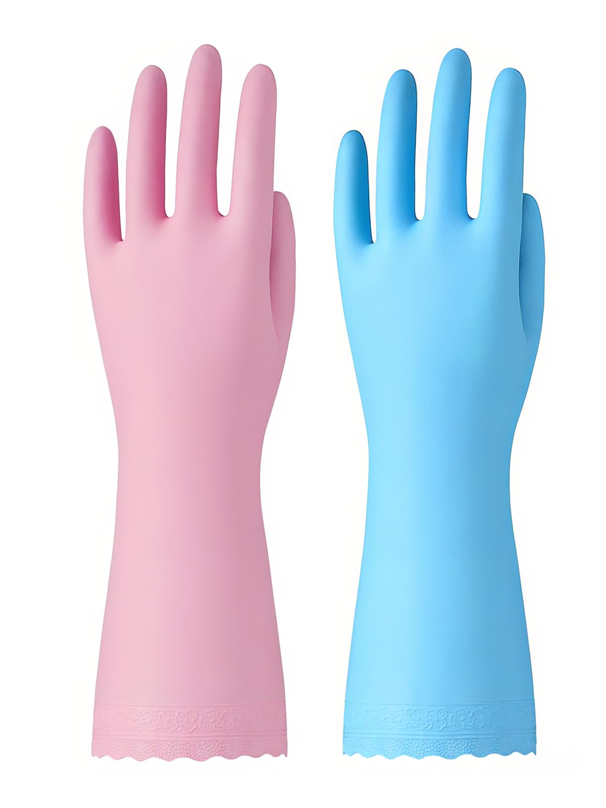 Bamllum Kitchen Cleaning Gloves, Latex-Free, Cotton Flocked Liner, Medium