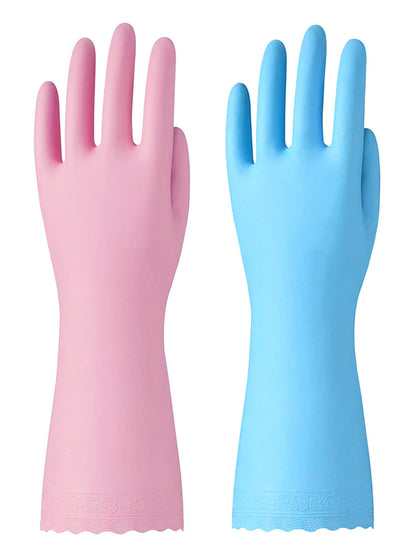 Bamllum Kitchen Cleaning Gloves, Latex-Free, Cotton Flocked Liner, Medium