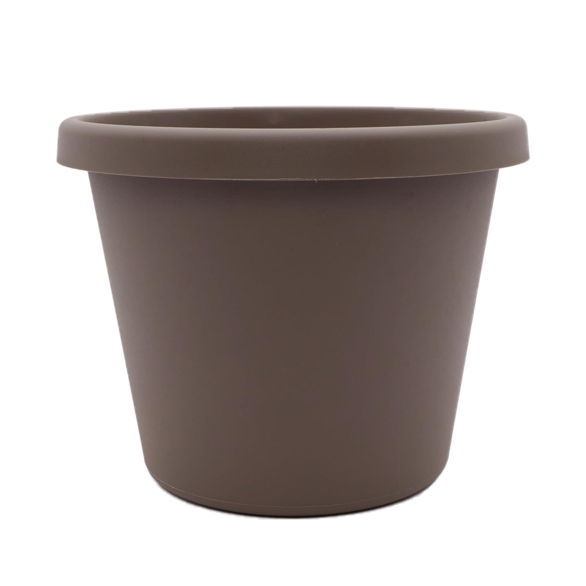 The HC Companies Prima Round Plastic Plant Pot w/Rolled Rim - Lightweight & UV Resistant Flower Pot for Herbs & More - Outdoor & Indoor Plant Pots w/Drainage (12 inch, Warm Gray, Pack of 1)