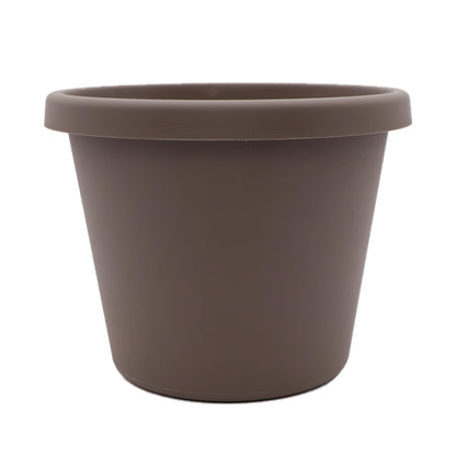 The HC Companies Prima Round Plastic Plant Pot w/Rolled Rim - Lightweight & UV Resistant Flower Pot for Herbs & More - Outdoor & Indoor Plant Pots w/Drainage (12 inch, Warm Gray, Pack of 1)