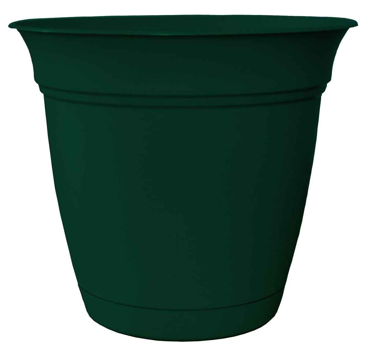 The HC Companies Eclipse Round Planter with Saucer - Outdoor & Indoor Plant Pot with Drainage Holes - Lightweight, UV-Resistant Plastic Pots for Plants, Flowers & Herbs (16" Warm Gray, Pack of 1)