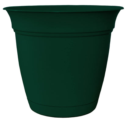 The HC Companies Eclipse Round Planter with Saucer - Outdoor & Indoor Plant Pot with Drainage Holes - Lightweight, UV-Resistant Plastic Pots for Plants, Flowers & Herbs (20" Black, Pack of 1)
