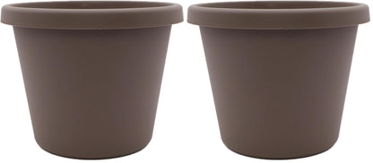 The HC Companies Prima Round Plastic Plant Pot w/Rolled Rim - Lightweight & UV Resistant Flower Pot for Herbs & More - Outdoor & Indoor Plant Pots w/Drainage (12 inch, Warm Gray, Pack of 1)