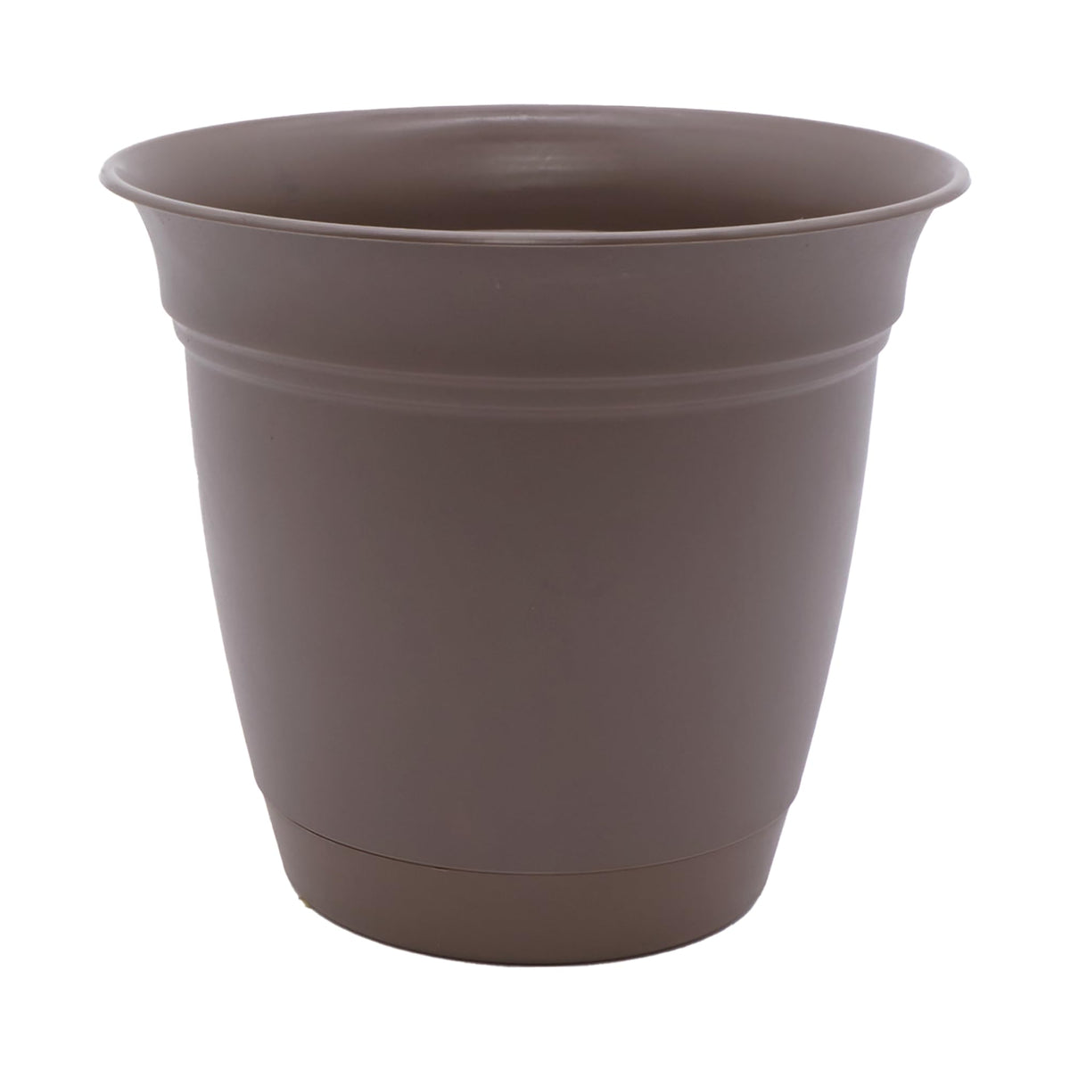 The HC Companies Eclipse Round Planter with Saucer - Outdoor & Indoor Plant Pot with Drainage Holes - Lightweight, UV-Resistant Plastic Pots for Plants, Flowers & Herbs (20" Black, Pack of 1)