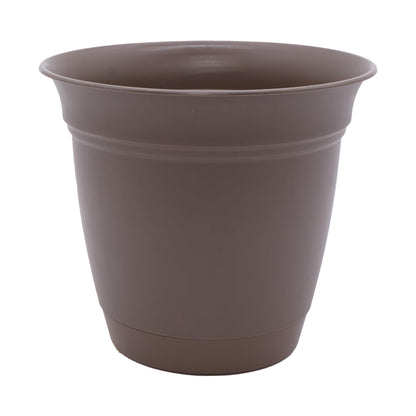 The HC Companies Eclipse Round Planter with Saucer - Outdoor & Indoor Plant Pot with Drainage Holes - Lightweight, UV-Resistant Plastic Pots for Plants, Flowers & Herbs (20" Black, Pack of 1)