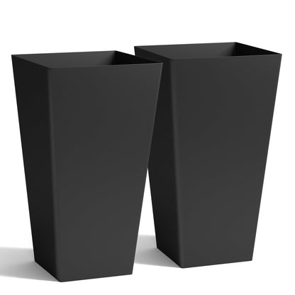 Worth Garden 20" White Plant Pots Tall Flower Pots Set of 2 Planters