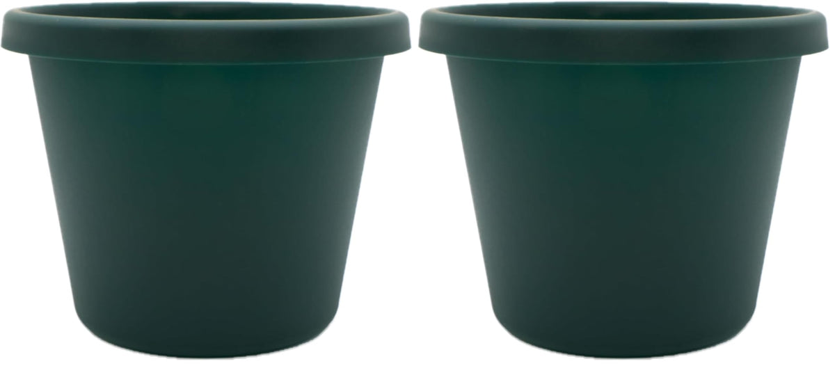 The HC Companies Prima Round Plastic Plant Pot w/Rolled Rim - Lightweight & UV Resistant Flower Pot for Herbs & More - Outdoor & Indoor Plant Pots w/Drainage (12 inch, Warm Gray, Pack of 1)