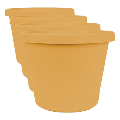 The HC Companies Prima Round Plastic Plant Pot w/Rolled Rim - Lightweight & UV Resistant Flower Pot for Herbs & More - Outdoor & Indoor Plant Pots w/Drainage (12 inch, Warm Gray, Pack of 1)