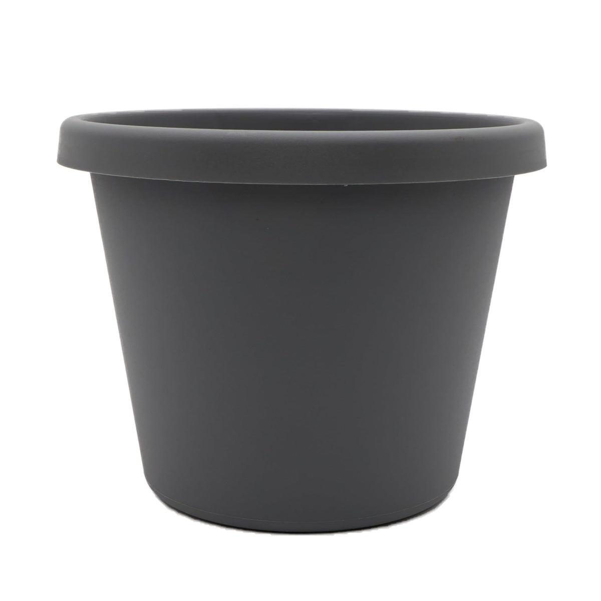 The HC Companies Prima Round Plastic Plant Pot w/Rolled Rim - Lightweight & UV Resistant Flower Pot for Herbs & More - Outdoor & Indoor Plant Pots w/Drainage (12 inch, Warm Gray, Pack of 1)