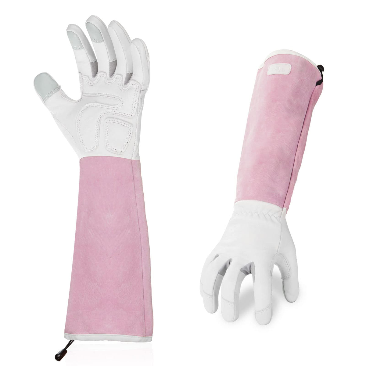 Vgo... 1-Pair Ladies' Synthetic Leather Gardening Gloves, Long Sleeves Gauntlet, Breathable & Grip Work Gloves, High Dexterity, Washable (Size L, Green, SL7445)