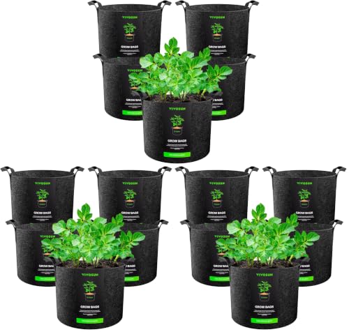 VIVOSUN 5-Pack 5 Gallon Plant Grow Bags Fabric Pots with Handles