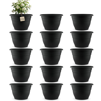 RooTrimmer 5 Pack 10 Inch Plant Pots Lightweight Planters with Drainage Holes,Durable Indoor & Outdoor Flower Pots for Garden,Patio & Home Decor(Pottery Red)