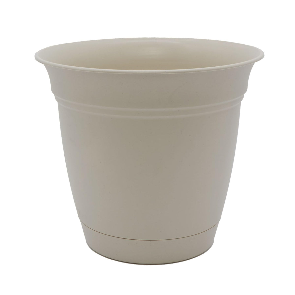 The HC Companies Eclipse Round Planter with Saucer - Outdoor & Indoor Plant Pot with Drainage Holes - Lightweight, UV-Resistant Plastic Pots for Plants, Flowers & Herbs (20" Black, Pack of 1)