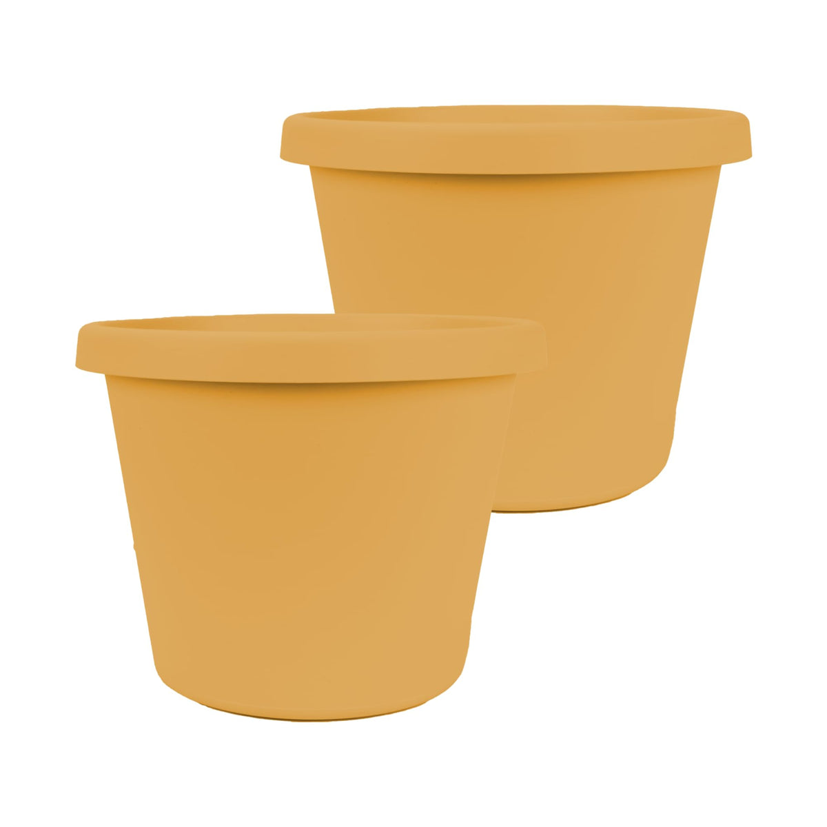 The HC Companies Prima Round Plastic Plant Pot w/Rolled Rim - Lightweight & UV Resistant Flower Pot for Herbs & More - Outdoor & Indoor Plant Pots w/Drainage (12 inch, Warm Gray, Pack of 1)