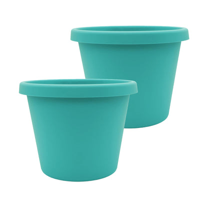 The HC Companies Prima Round Plastic Plant Pot w/Rolled Rim - Lightweight & UV Resistant Flower Pot for Herbs & More - Outdoor & Indoor Plant Pots w/Drainage (12 inch, Warm Gray, Pack of 1)