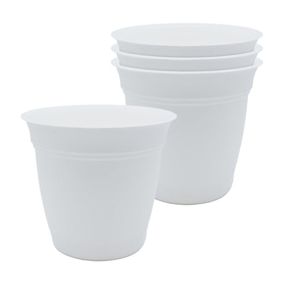 The HC Companies Eclipse Round Planter with Saucer - Outdoor & Indoor Plant Pot with Drainage Holes - Lightweight, UV-Resistant Plastic Pots for Plants, Flowers & Herbs (20" Black, Pack of 1)